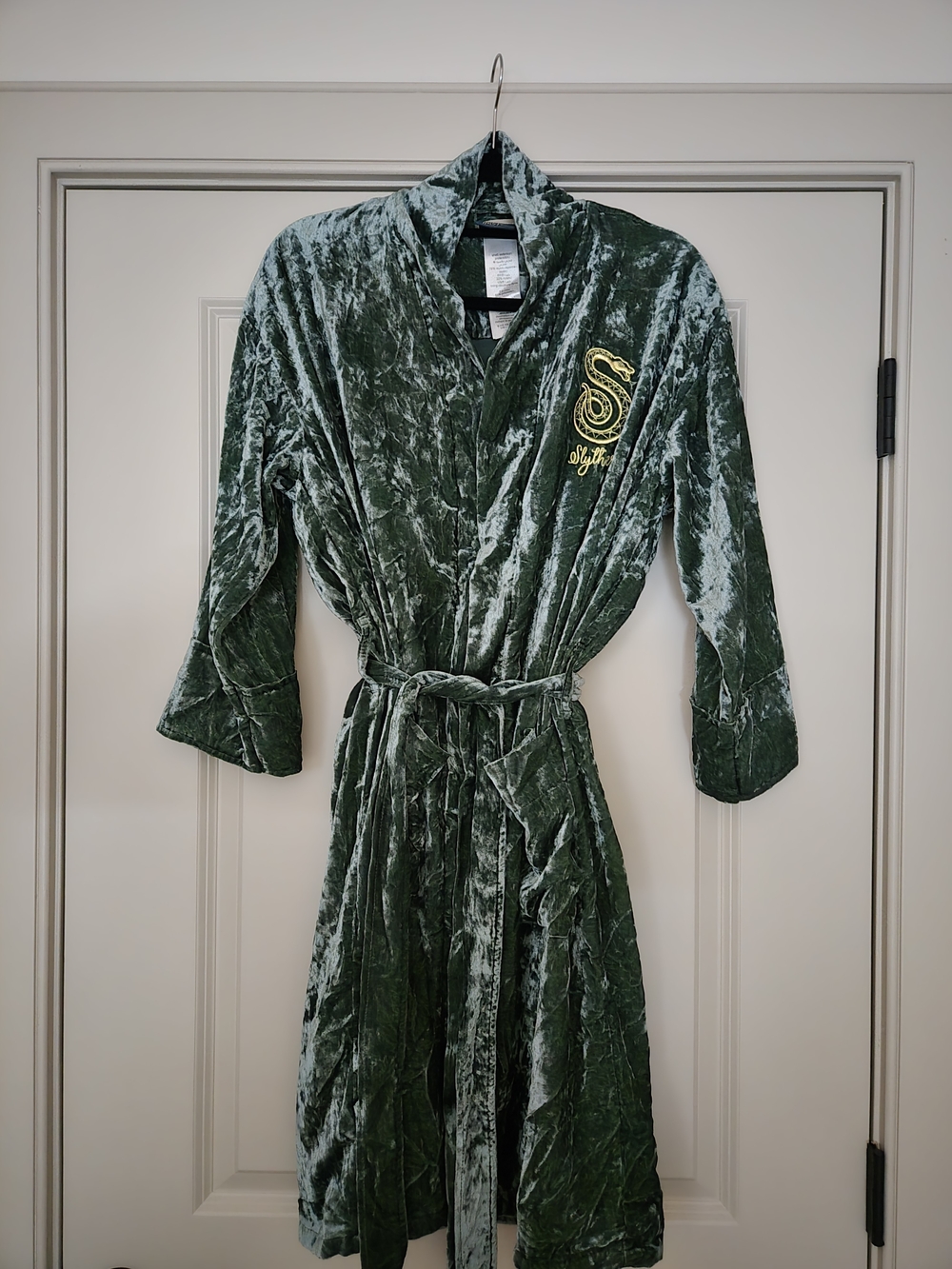 Pottery Barn Harry Potter Teen/Youth Emerald Green & Gold Velvet Slytherin Robe